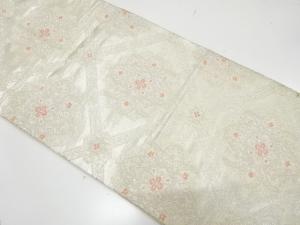 アンティーク　斜め格子に華紋織り出し袋帯（材料）